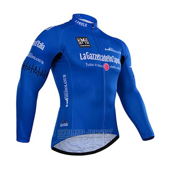 2015 Cycling Jersey Giro D'italy Blue Long Sleeve and Bib Tight